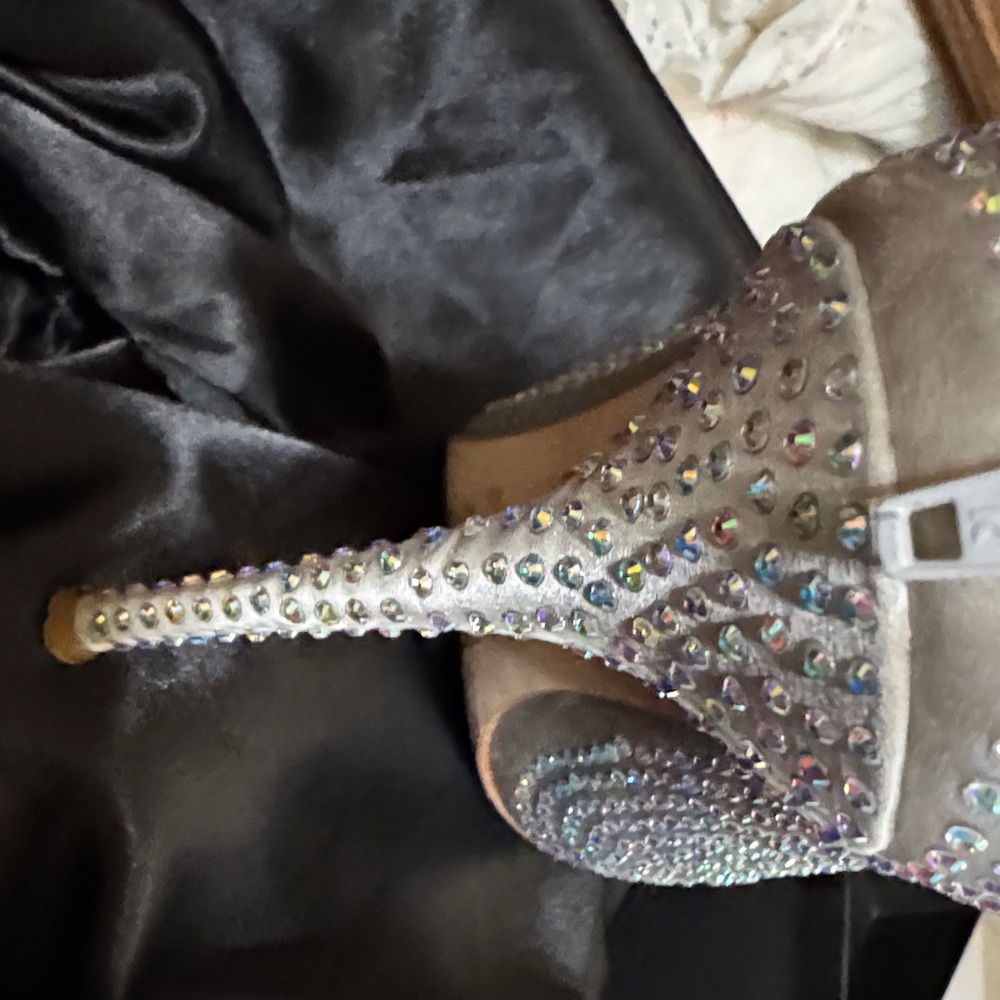 Dune London Silver Studded Heels - Picture 4 of 16